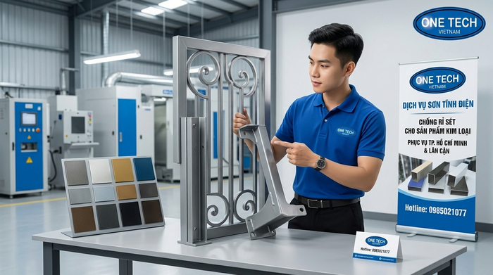 Dịch vụ sơn tĩnh điện Hồ Chí Minh OneTech Dịch vụ sơn tĩnh điện tại Hồ Chí Minh cho sản phẩm kim loại chống gỉ