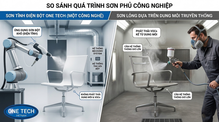 Sơn tĩnh điện không chứa VOC và lợi ích an toàn So sánh sơn tĩnh điện ít VOC với sơn dung môi truyền thống
