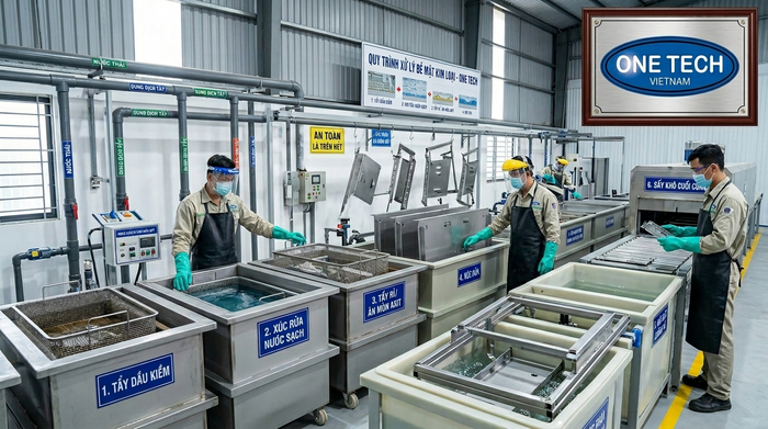 Xử lý bề mặt trước khi sơn tĩnh điện Xử lý bề mặt kim loại trước khi sơn tĩnh điện tại TP.HCM