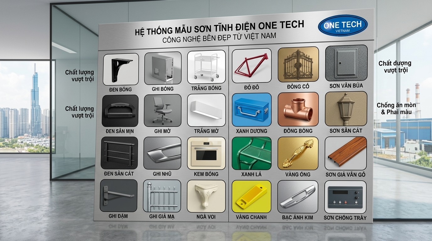 Bảng màu sắc sơn tĩnh điện Hồ Chí Minh cho sản phẩm kim loại