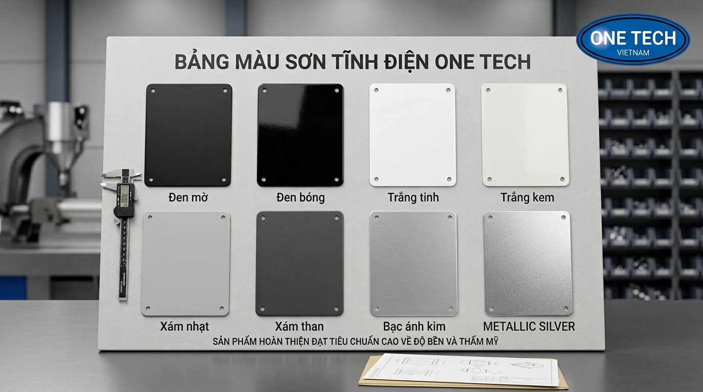 Màu đen trắng xám trong bảng màu sơn tĩnh điện