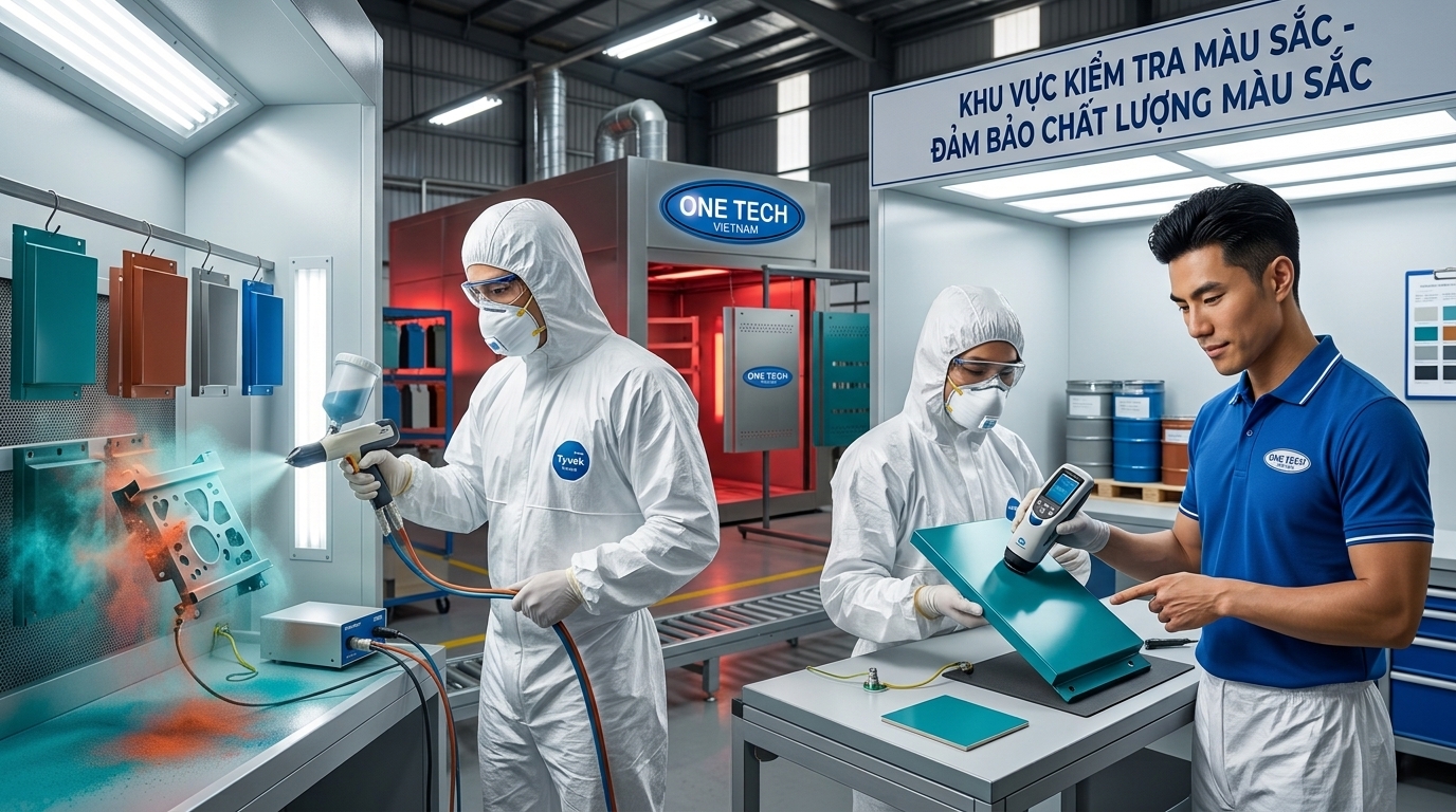 Quy trình sơn tĩnh điện và kiểm tra màu sản phẩm kim loại
