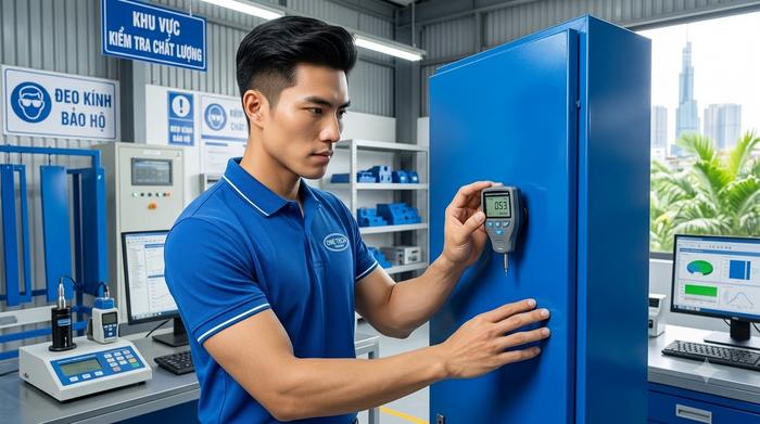 Kiểm tra chất lượng sơn tĩnh điện sau hoàn thiện Kiểm tra chất lượng sản phẩm sau khi sơn tĩnh điện tại Hồ Chí Minh