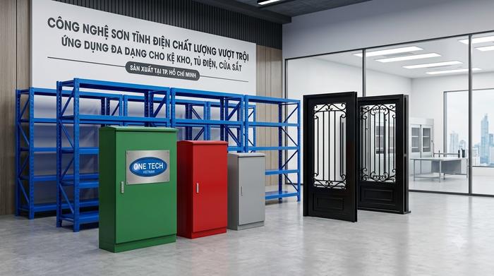 Các sản phẩm nên sơn tĩnh điện tại Hồ Chí Minh Ứng dụng sơn tĩnh điện cho kệ kho tủ điện cửa sắt tại TP HCM