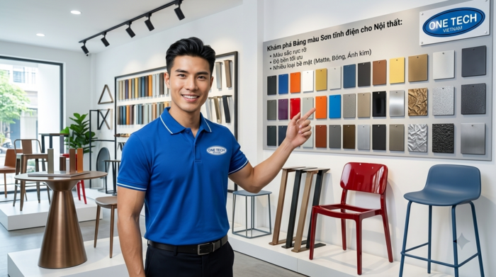 Bảng màu sơn tĩnh điện bàn ghế Bảng màu sơn tĩnh điện cho bàn ghế nhà hàng cafe văn phòng