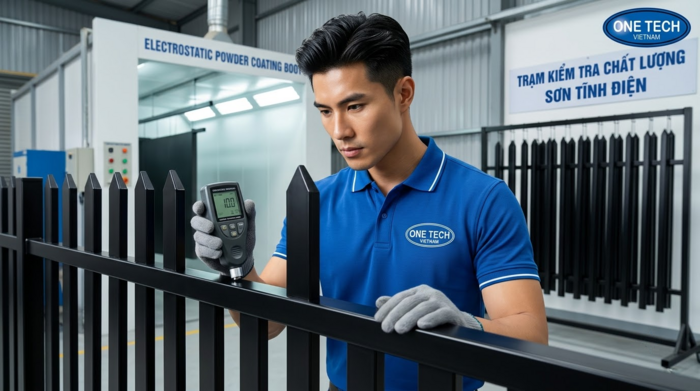 Tiêu chí đánh giá xưởng sơn tĩnh điện hàng rào Kiểm tra chất lượng bề mặt hàng rào sau khi sơn tĩnh điện