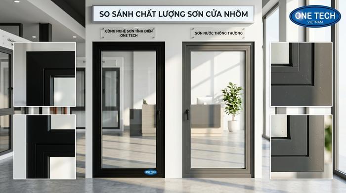 So sánh sơn tĩnh điện và sơn thường So sánh sơn tĩnh điện và sơn thường cho khung nhôm kính