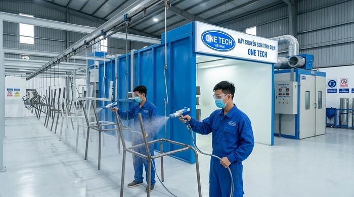 OneTech sơn tĩnh điện bàn ghế Hồ Chí Minh Xưởng sơn tĩnh điện OneTech cho bàn ghế kim loại tại khu vực Hồ Chí Minh